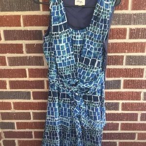 Multicolored blue dress